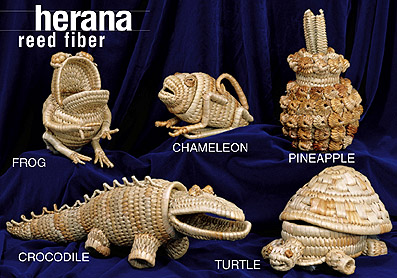 reed fiber animal baskets line